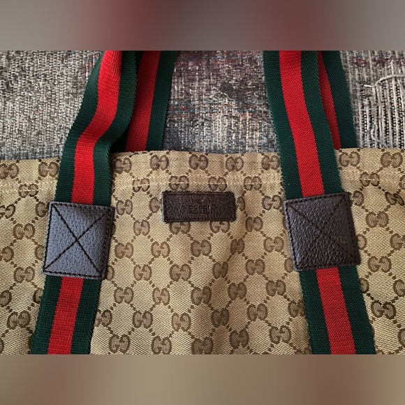 Gucci GG Beige Web Handle Tote. - Picture 11 of 15